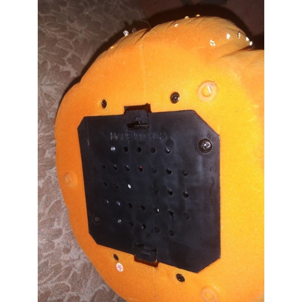 Vintage Halloween Jack o Lantern Pumpkin Oval embellished suede-like NO LIGHTS - Picture 7 of 8